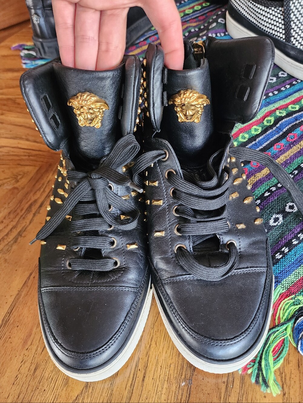 Versace Leather High Tops (Cheaper On Depop)